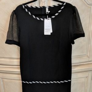 NEW Black dress with striped trim